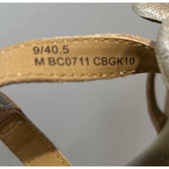 B.O.C Born Concepts Metallic Leather Champagne Flowers Block Heel Sandals Size 9 - Picture 8 of 13